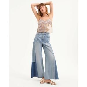 Veronica Beard Vicki Patchwork wide-leg jeans size 29